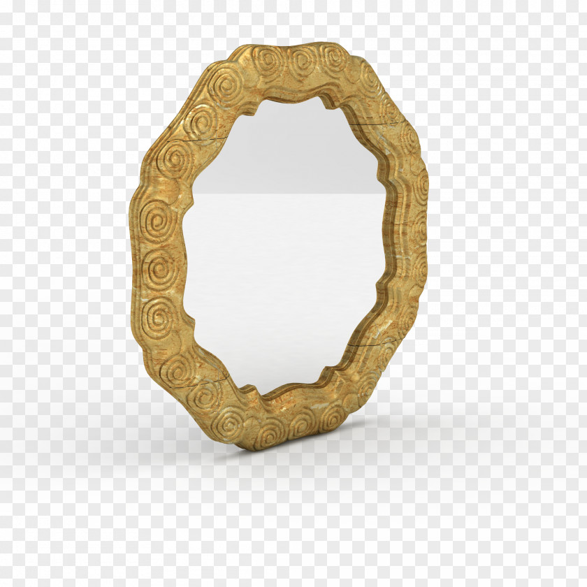 Gold Frame Mirror HD Photo PNG