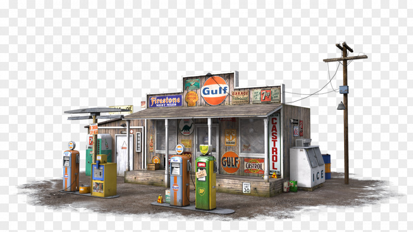 Petrol Station Filling Gasoline Low Poly Normal Mapping Convenience PNG
