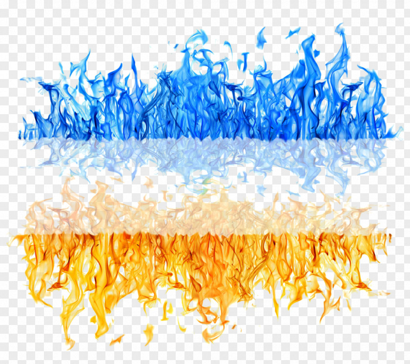 Fire Blast Yellow Flame Blue PNG