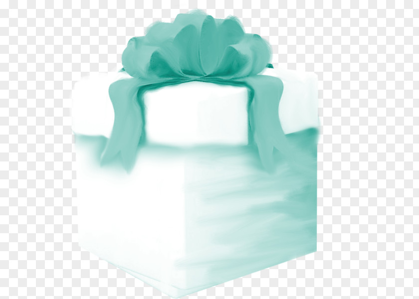 Gift Ribbon Box Blue PNG