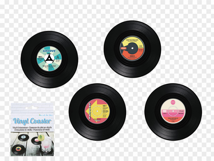 Glass Coasters Phonograph Record Polyvinyl Chloride LP Place Mats PNG