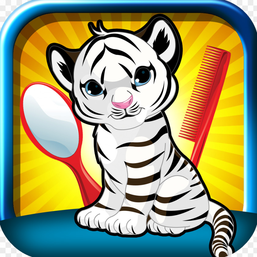 Tiger White Whiskers Cat PNG