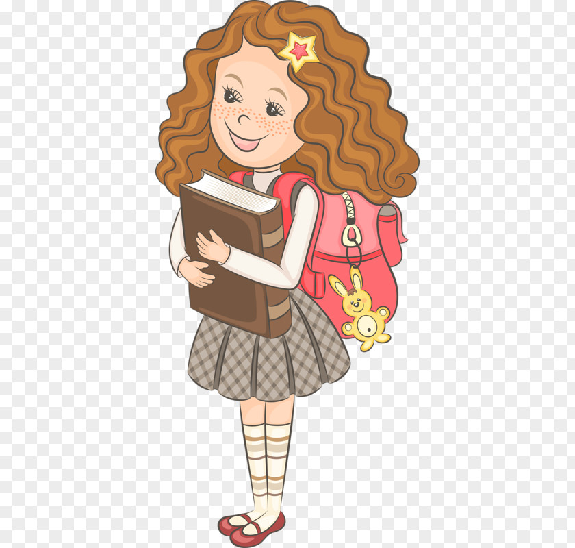 Sister PNG , Hand-painted cartoon girl with curly hair clipart PNG