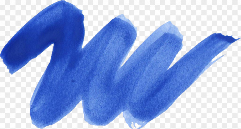 Watercolor Brush Blue Painting PNG