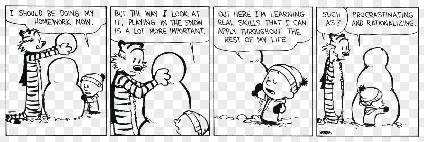 Calvin And Hobbes Procrastination Rationalization PNG