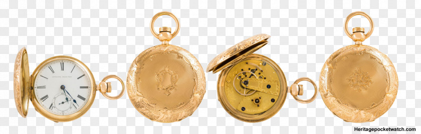 Pocket Watch Earring Jewellery Waltham Company Model 1857 PNG