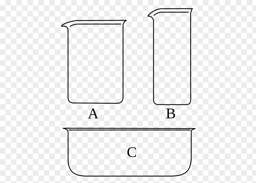 Schematic Diagram Beaker Laboratory Glassware Graduated Cylinders Chemistry PNG