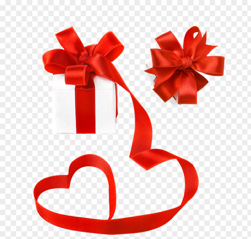 Christmas Gift Ribbon Valentine's Day Decorative Box PNG