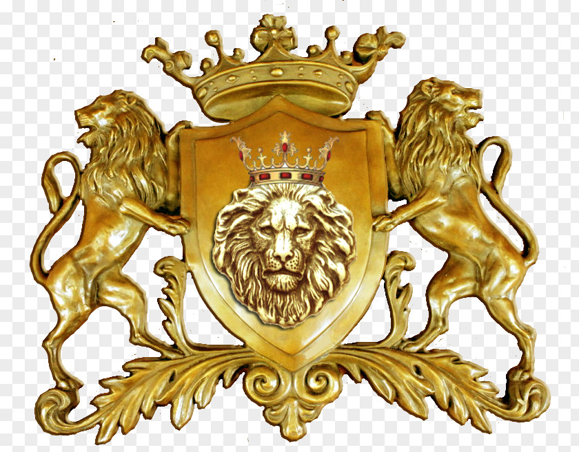 Drum Stick Lion Gold Crest Symbol Logo PNG