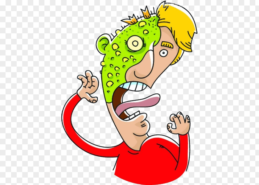 Exaggerated Skin Allergy Performance Cartoon Plague Illustration PNG