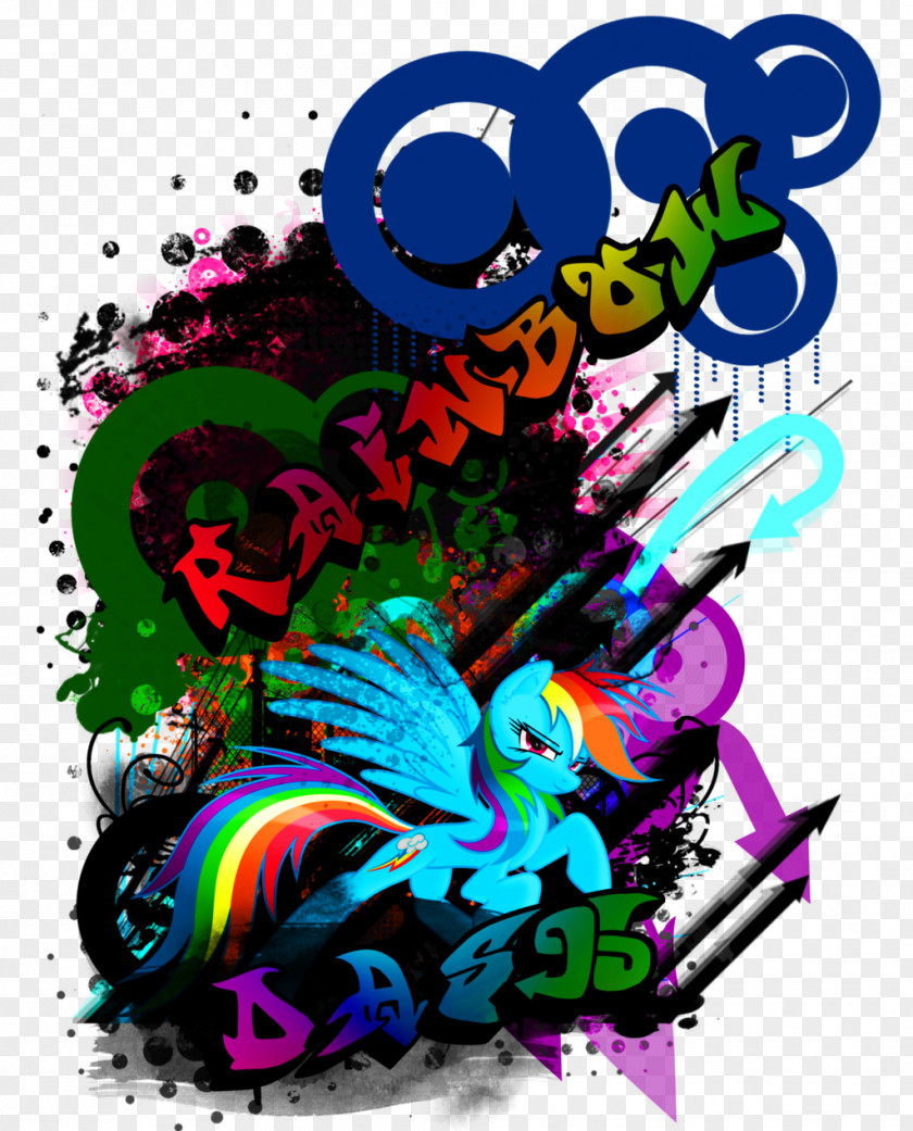 Graffiti Digital Art Rainbow Dash PNG