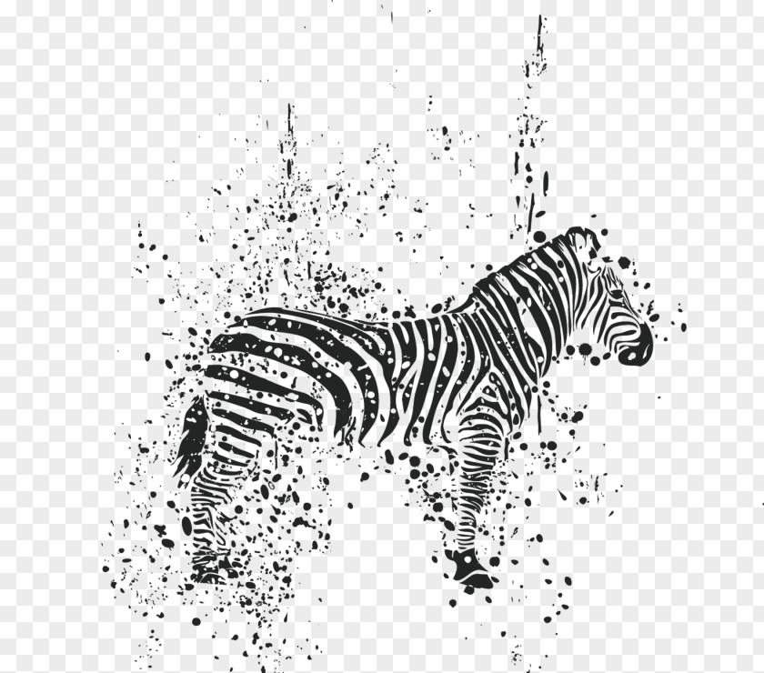 Ink Zebra T-shirt Lion Painting PNG