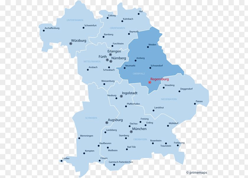 Map Ansbach World Image Bajorország Járásai PNG