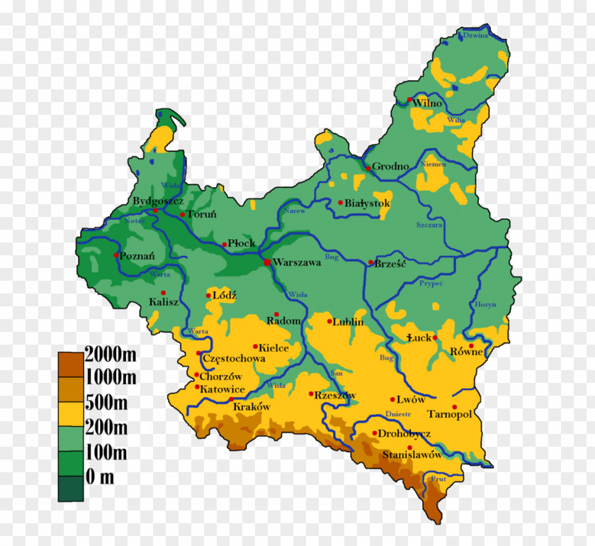 Map Second Polish Republic Galicia Interwar Period Poland PNG