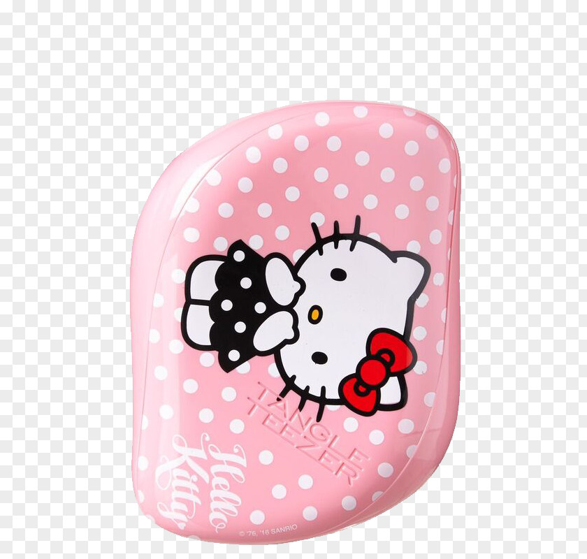 Pink Hello Kitty Comb Hairbrush Tangle Teezer PNG