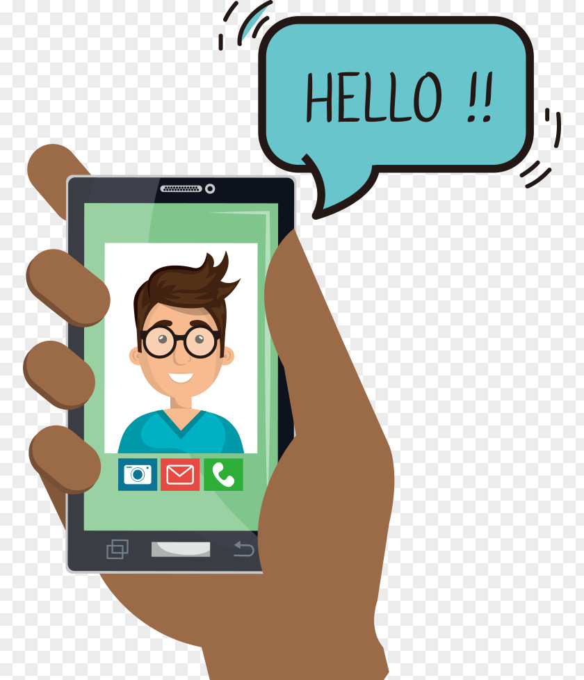 Vector Mobile Phone Video Call Cartoon Drawing Beeldtelefoon PNG