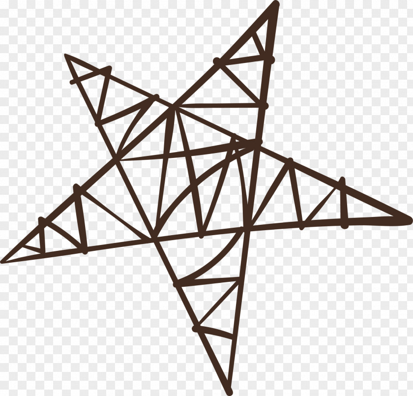 Coffee Line Pentagram Five-pointed Star PNG