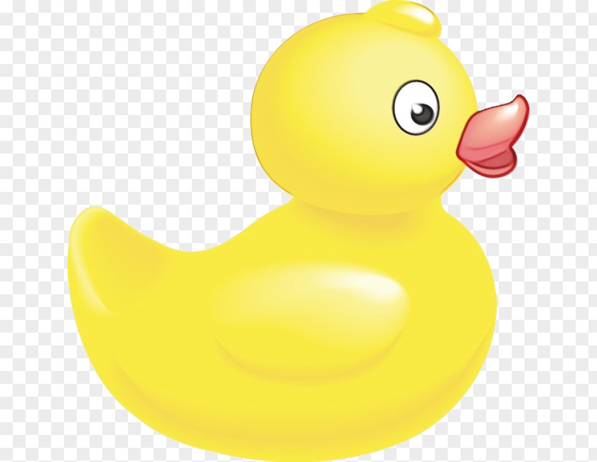 Duck Rubber Ducky Bath Toy Yellow Bird PNG