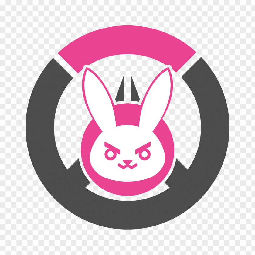 Overwatch D.Va Logo Decal Sticker PNG Sticker, design, pink and gray logo clipart PNG