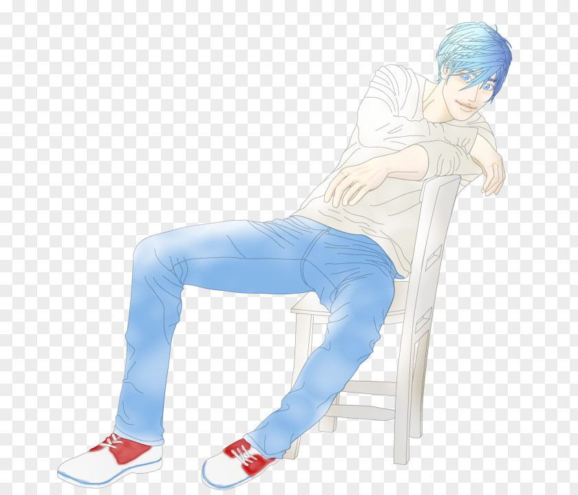 Blue Hair Chair Against Boys Capelli PNG