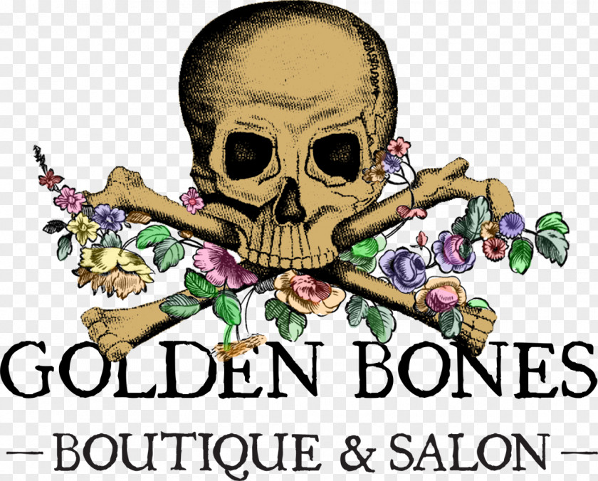 Skull Golden Bones Boutique Face Woman PNG