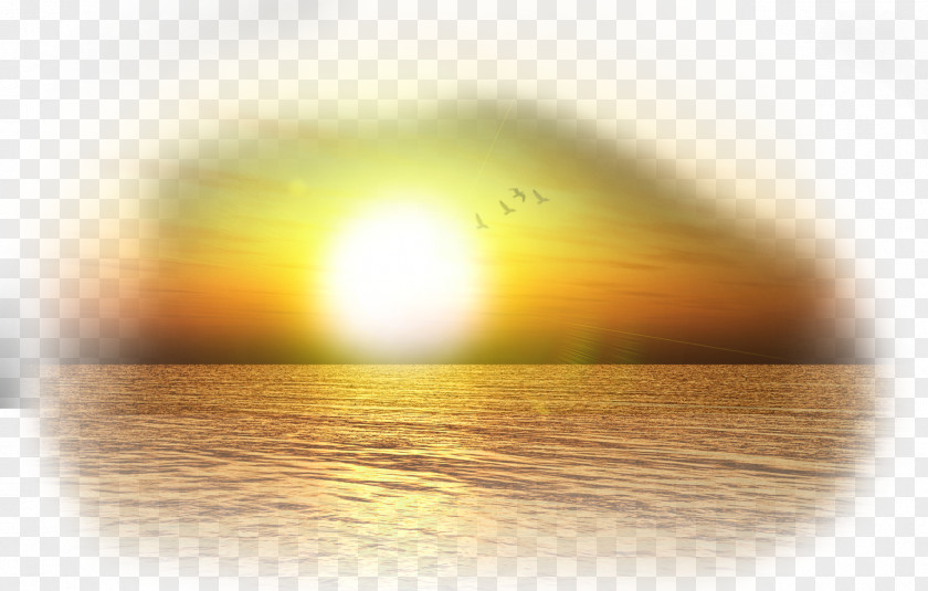 Sunrise At Sea Landscape Picture Sunlight Energy Yellow Wallpaper PNG