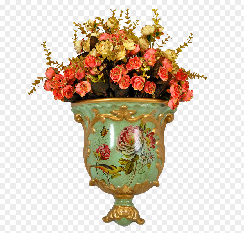 Wall Decoration Vase Floral Design Decorative Arts PNG