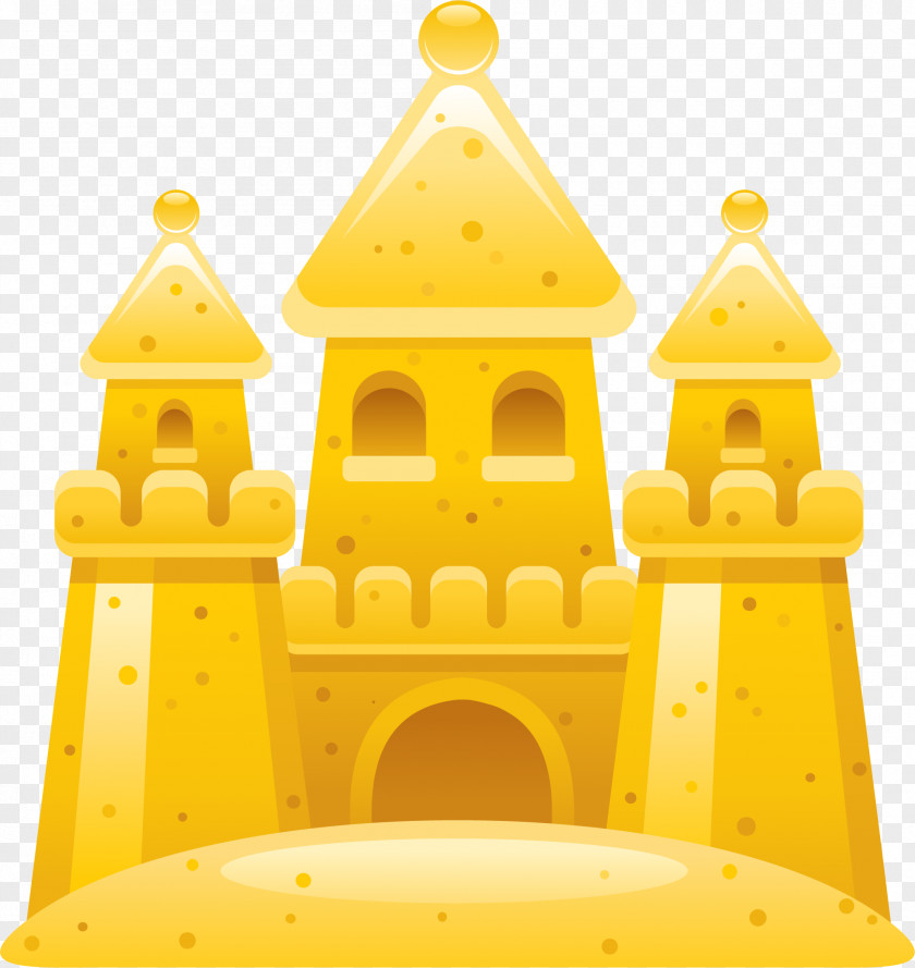 Yellow Cartoon Sand Castle Art And Play PNG