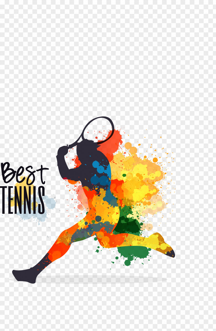 Painted Badminton Ball Tennis Player Sport PNG