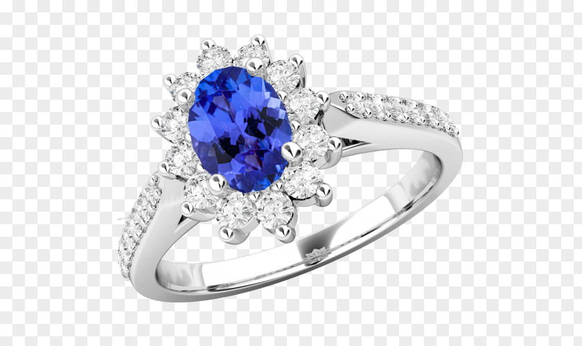 Sapphire Engagement Ring Tanzanite Diamond PNG
