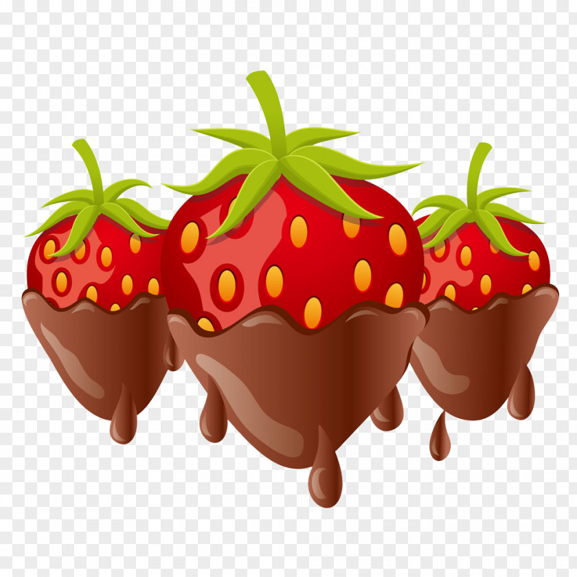 Chocolate Covered Strawberries Illustration Ice Cream White Chocolate-covered Fruit Clip Art PNG