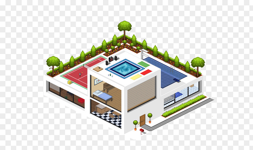 Dream Home Pixel Art Isometric Projection PNG