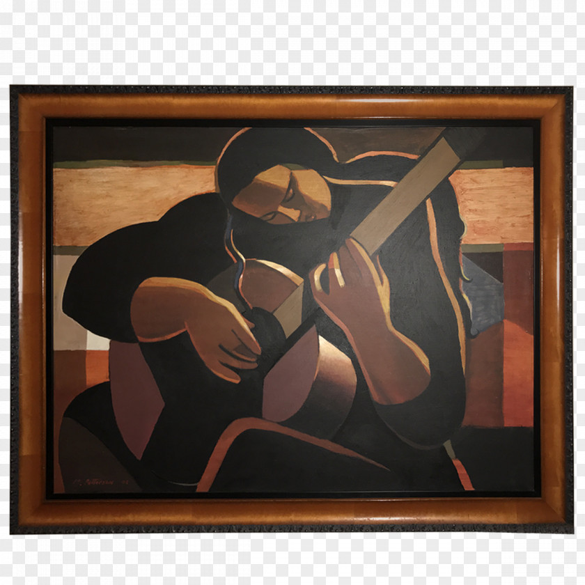 Hand Painted Guitar Modern Art Visual Arts Picture Frames Illustration PNG
