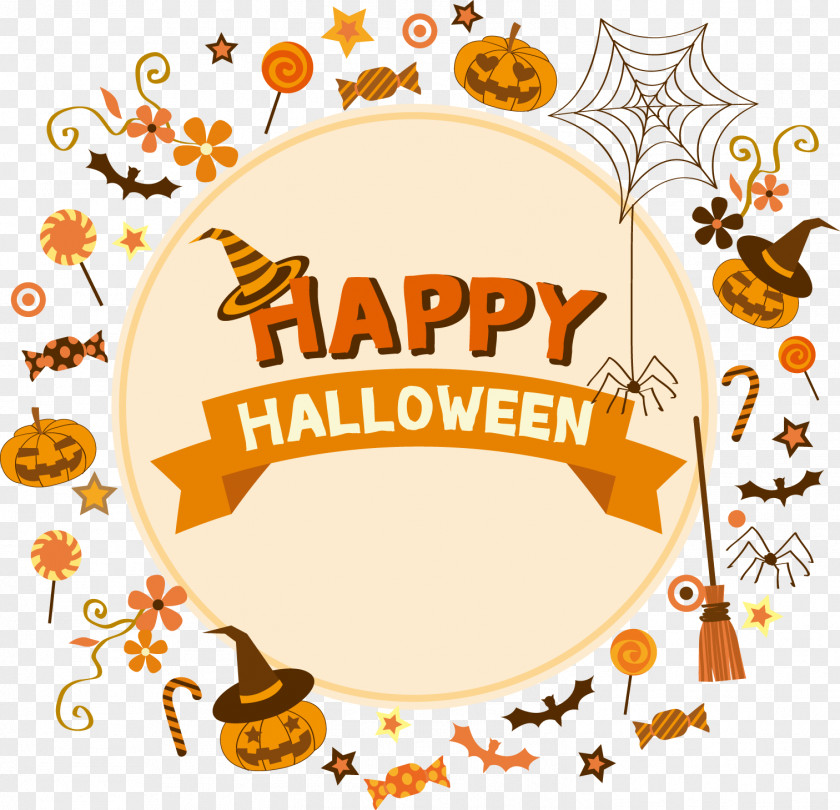 Happy Halloween Decorative Elements Poster Clip Art PNG