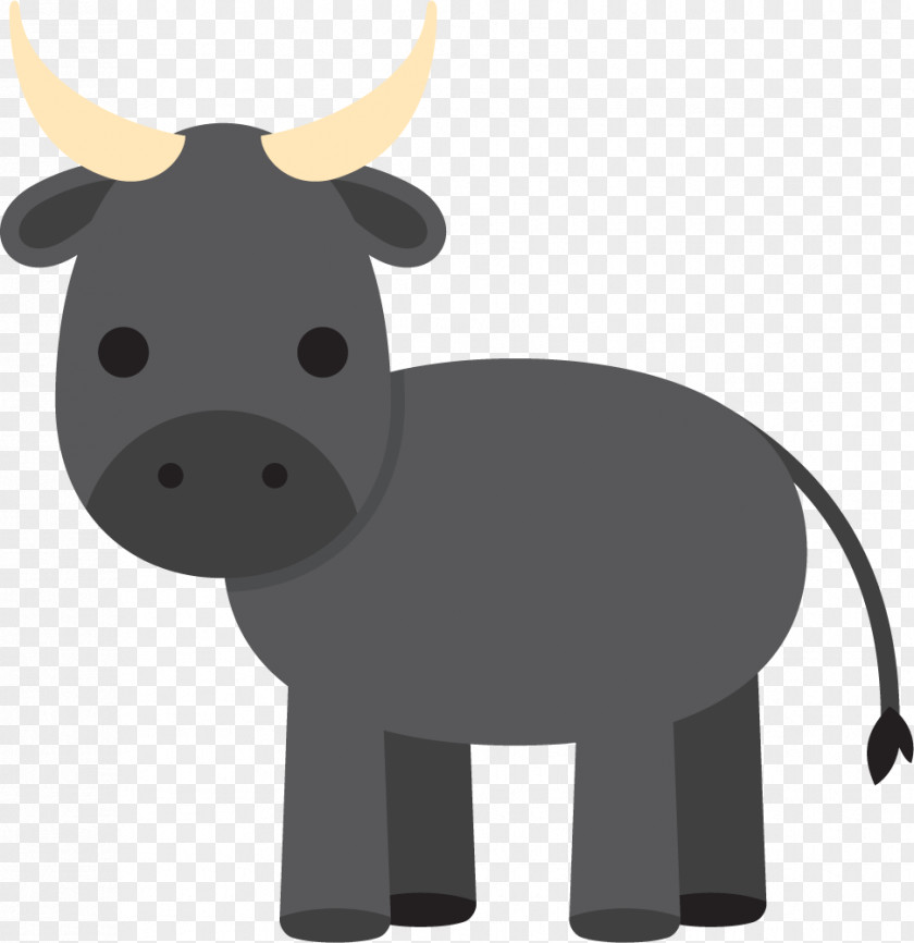 Little Black Bull Cartoon Cattle Farm Nutsdier Euclidean Vector PNG