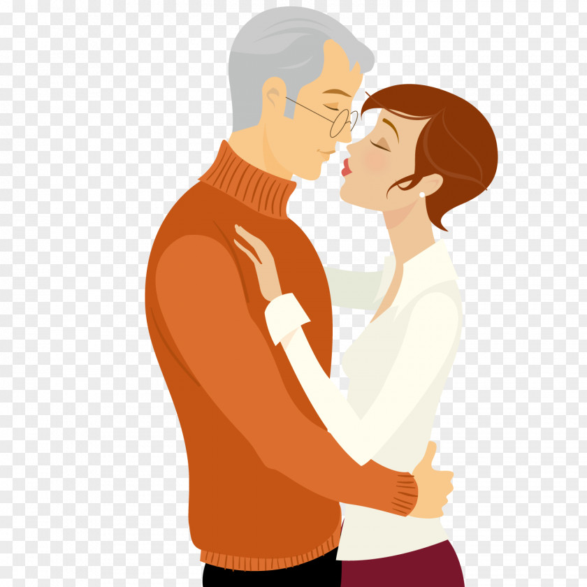 Golden Couple Cartoon Significant Other Kiss Illustration PNG