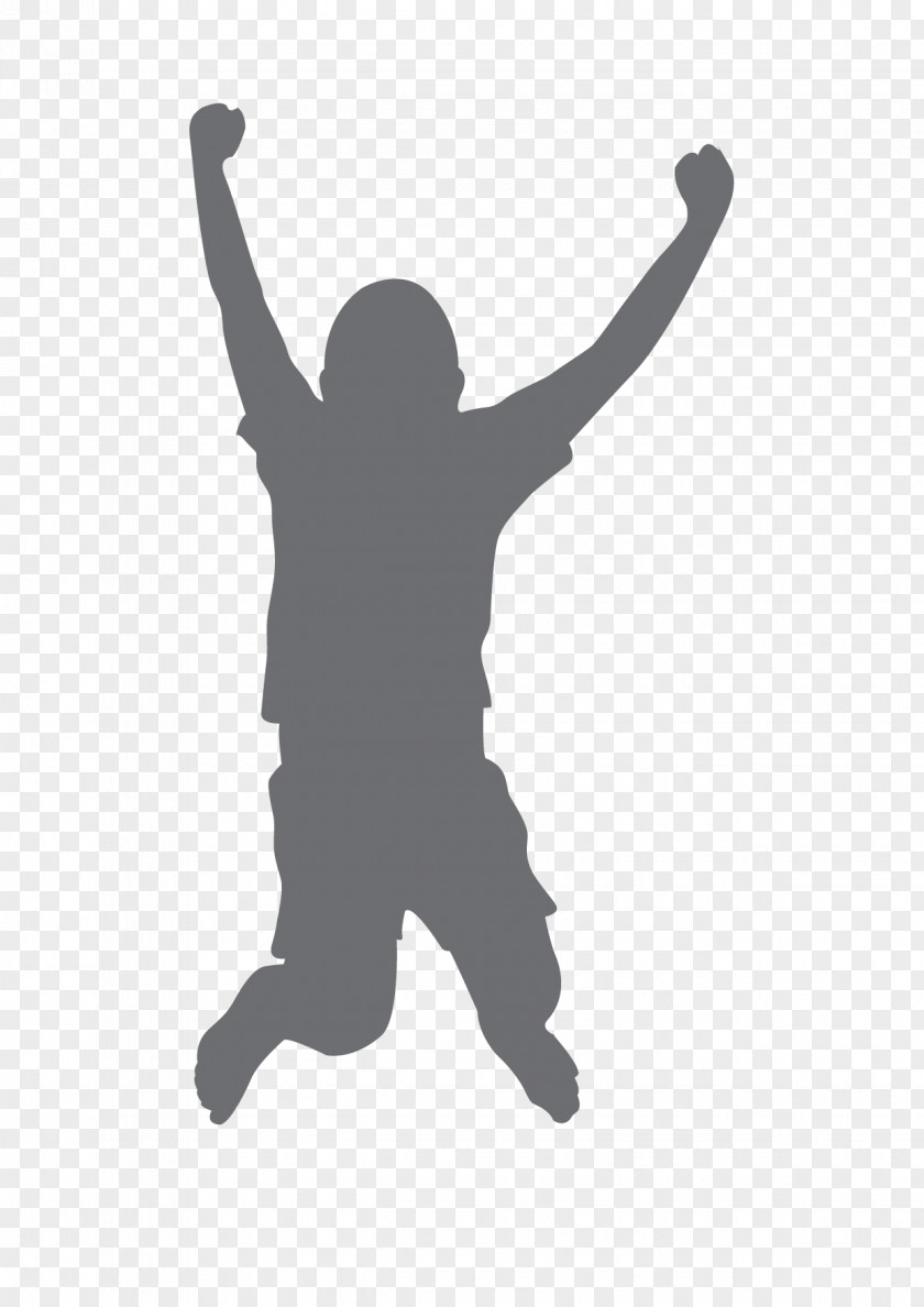 Silhouette Child Jumping PNG