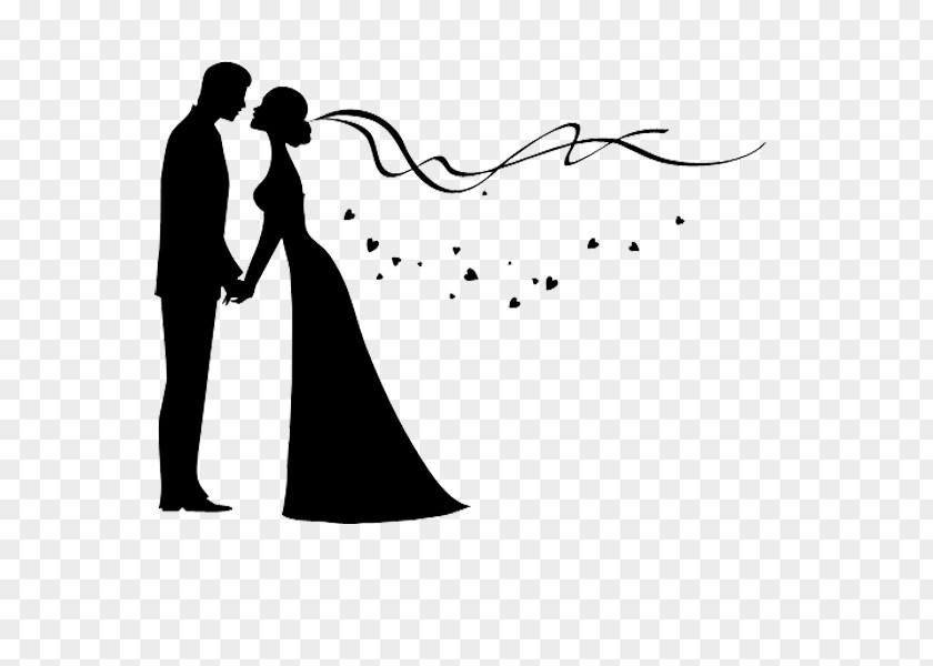 The Couple Bridegroom Wedding Invitation Silhouette PNG