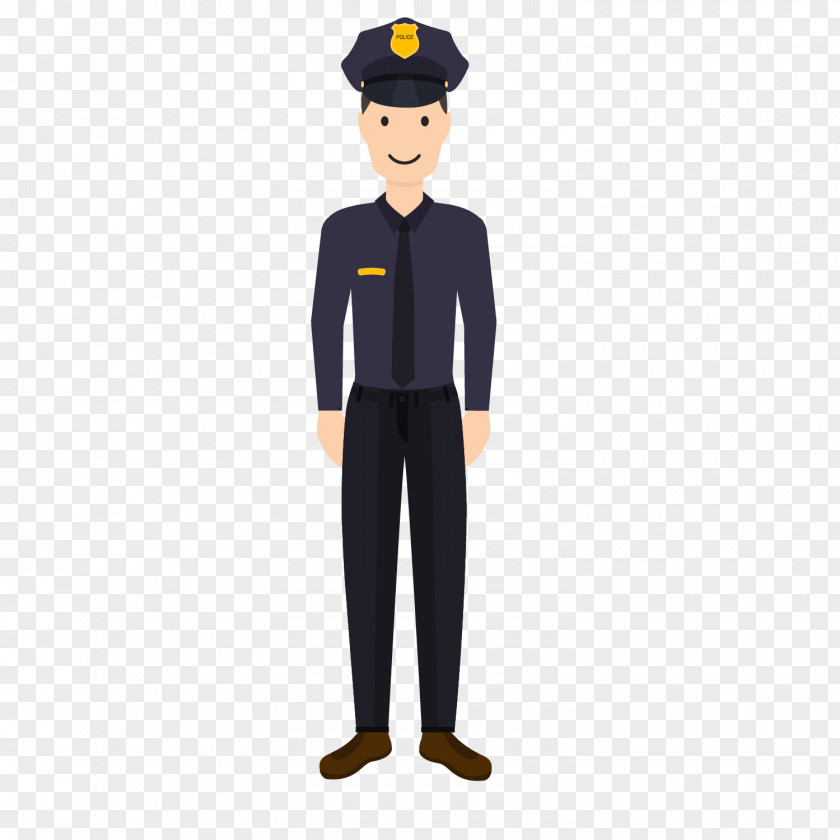 Male Police Career Planning Officer Flat Design PNG