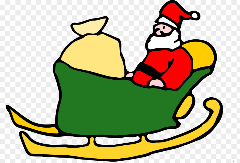 Sleigh Santa Claus Sled Christmas Clip Art PNG