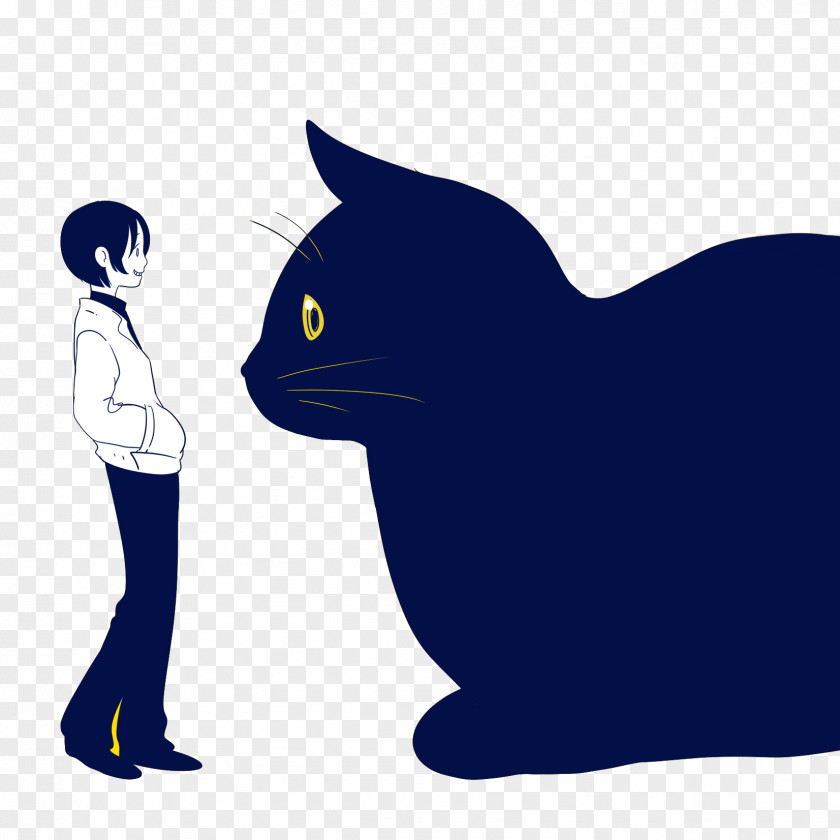 Big Black Cat And Boy The Whiskers Hello Kitty PNG