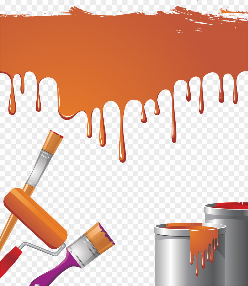 Decorative Painting Tools Image Paint Rollers Brush Bucket PNG