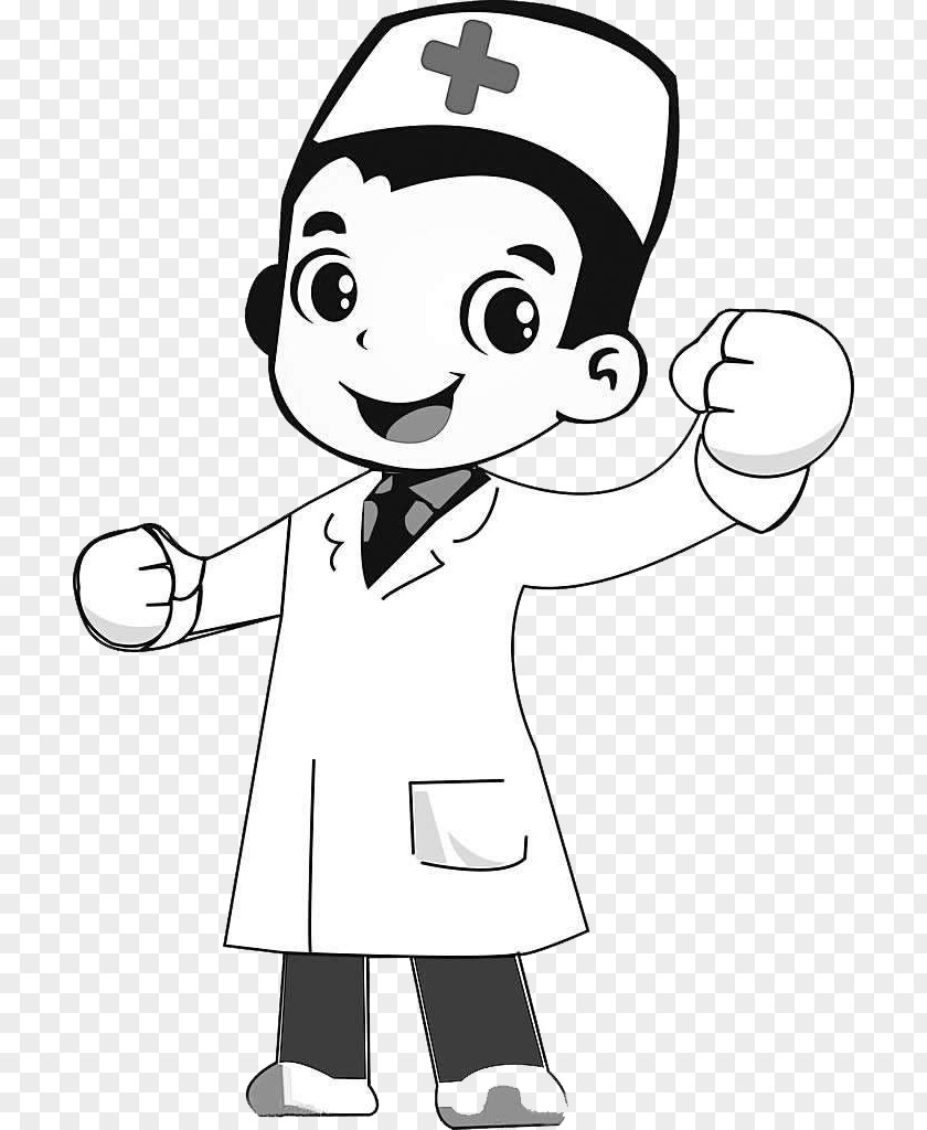 Hand-painted Doctor Refueling Physician Cartoon Nurse PNG