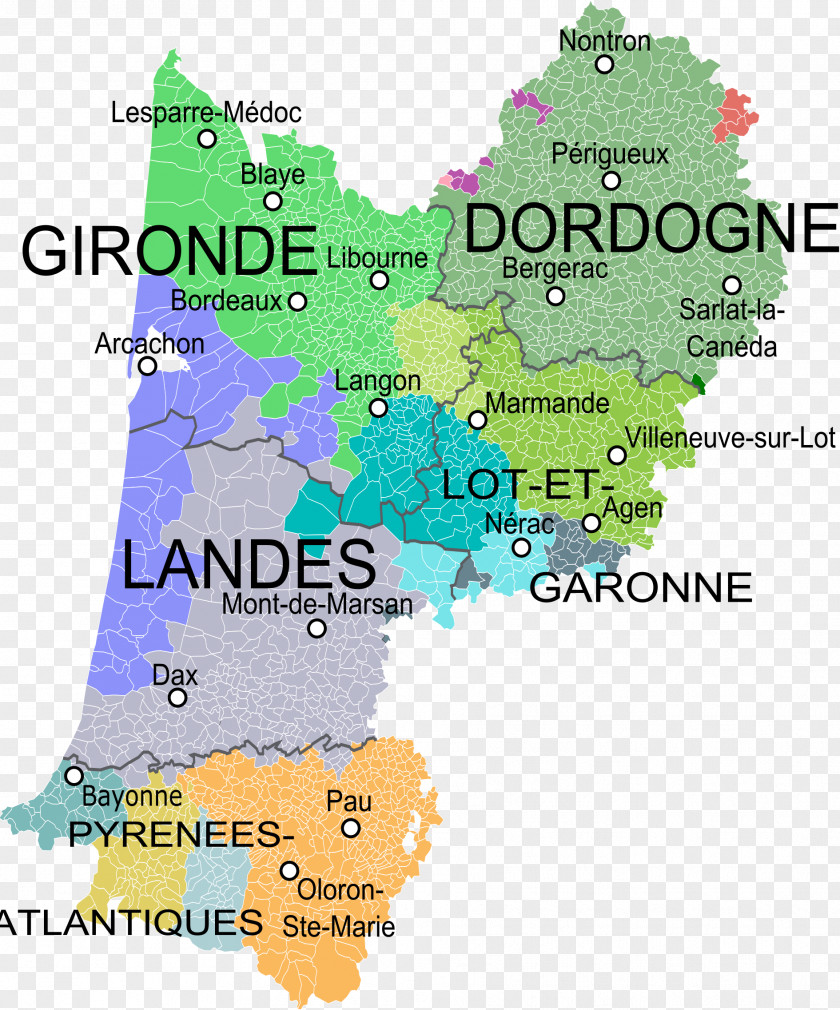 Landes Bordeaux Guyenne Libourne Map PNG