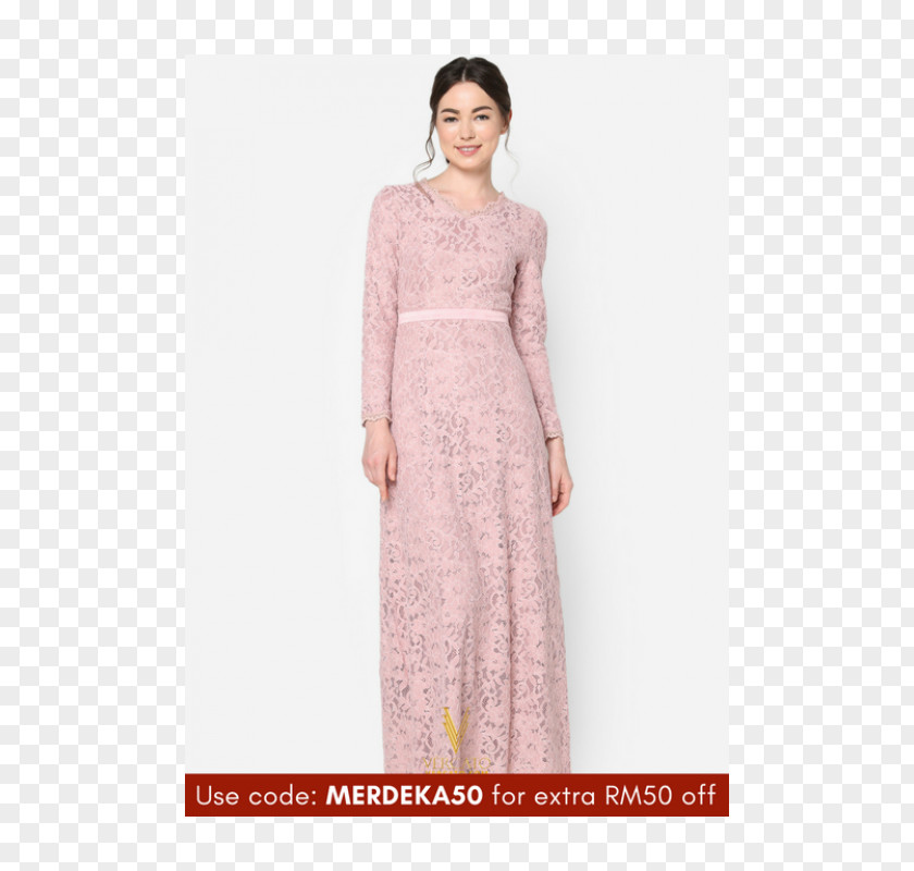 Dress Gown Robe Lace Baju Kurung PNG