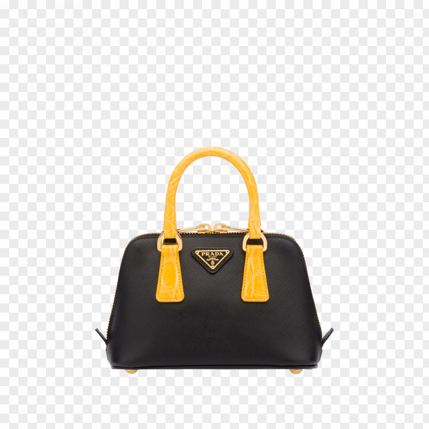 Prada Tote Bag Leather Handbag Shoulder Strap PNG