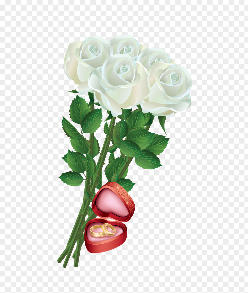 White Rose Bouquet PNG