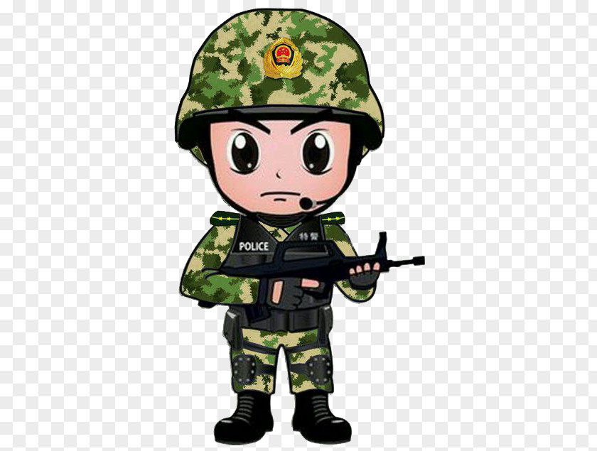 Armed SWAT China Police Chinese Public Security Bureau Cartoon PNG