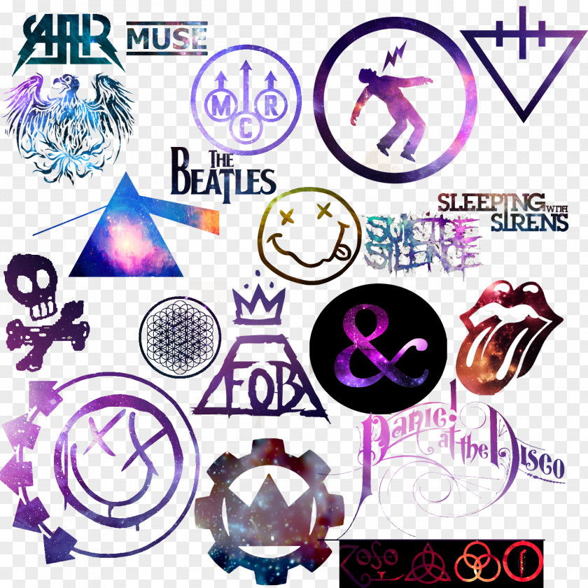 Collage Logo Musical Ensemble Punk Rock Symbol Font PNG