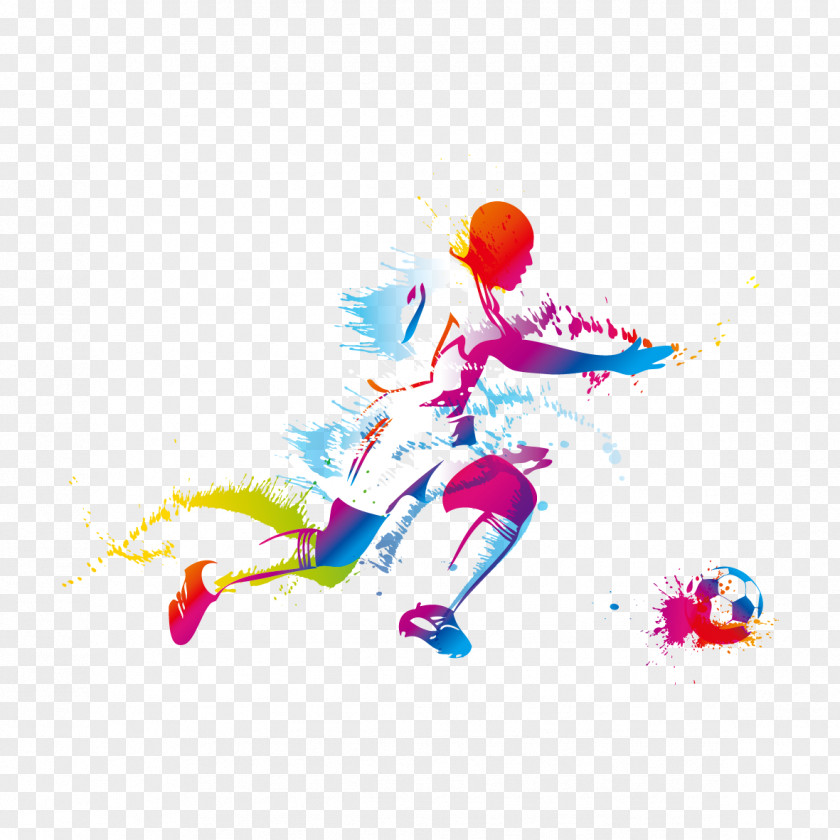 Drawing Creative Football Player Mural Wall Decal Wallpaper PNG